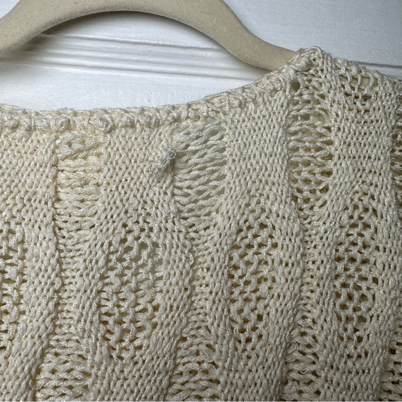 Anthropologie Adella Knit Dolman Sleeve Boxy Pullover Sweater Ivory Small - Picture 5 of 8